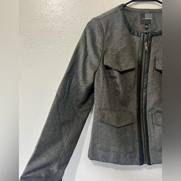 The Limited NWT Wool Moto Leather Trim Blazer - Medium - Picture 4 of 9